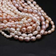 1 Strand 36cm Natural Freshwater Pearls Rice Oval Pearl Beads For Jewelry Making DIY Women Men Necklace Bracelets Handicrafts Accessories - Rice Pearl - View 5