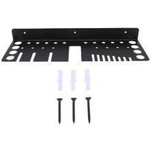 Suporte de Parede Metal para Ferramentas Organizador Multiuso de Garagem Oficina Pratico Resistente | Suporte para alicates, alicates, martelo, espátulas. - Preto - Visão 9