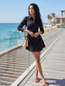 Women Short Dresses - Black - View 4