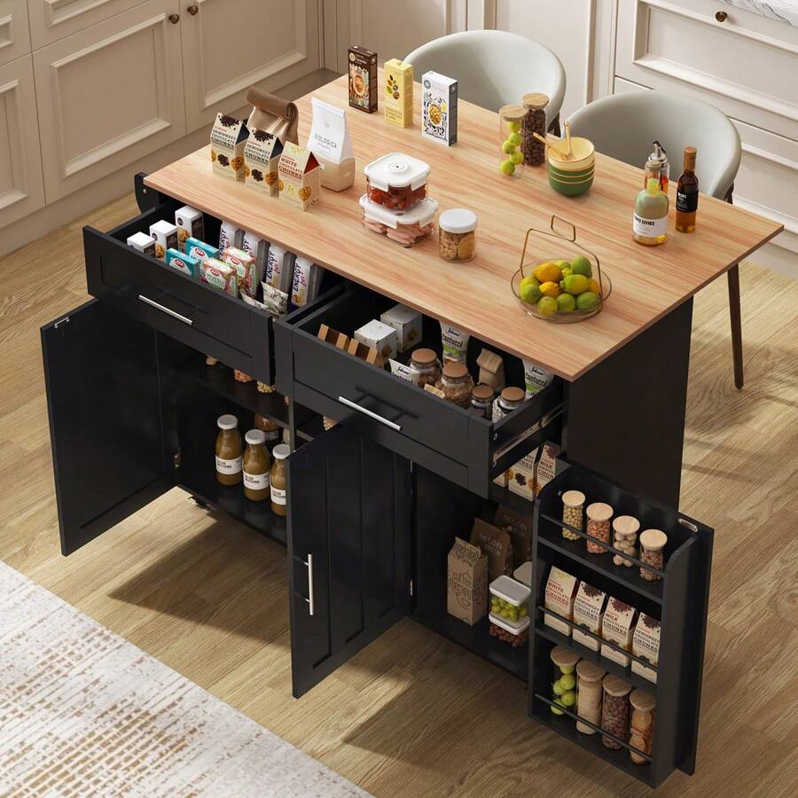 Storage Islands & Carts - 黑色+自然色+MDF+歐式 - 查看 1