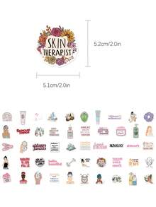 50pcs Exquisite Girl Skin Care Stickers, Decorative Stickers For Notebook, Planner, Diary, Scrapbook, Tablet, Luggage, Laptop, Holiday Doodle Stickers, Self-Adhesive Seal Stickers - Exquisite - View 6