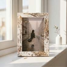 American Country Distressed Wood Grain Photo Frame | Vintage Photo Display Frame | Desktop Decor | Family Travel Keepsake Decorative Frame (Random Distressed Pattern) - A - View 7