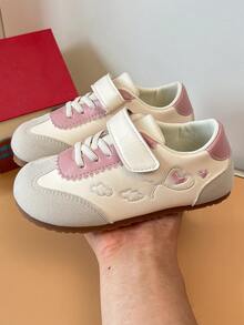 Toddler Vintage Embroidered Casual Shoes Hook-And-Loop Soft Sole Wear-Resistant Minimalist Outdoor Shoes - Pink - View 6