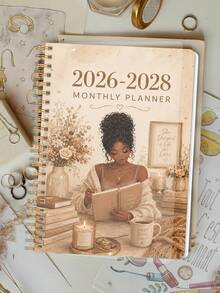 Trees 2026–2028 24-Month Planner, 1/2 Year Weekly And Monthly Calendar With Monthly Overview And Notes, Suitable For Improving Efficiency, Appointment Management And Goal Setting, Back To School Supplies, Office Desk Accessories - Multicolor - View 2