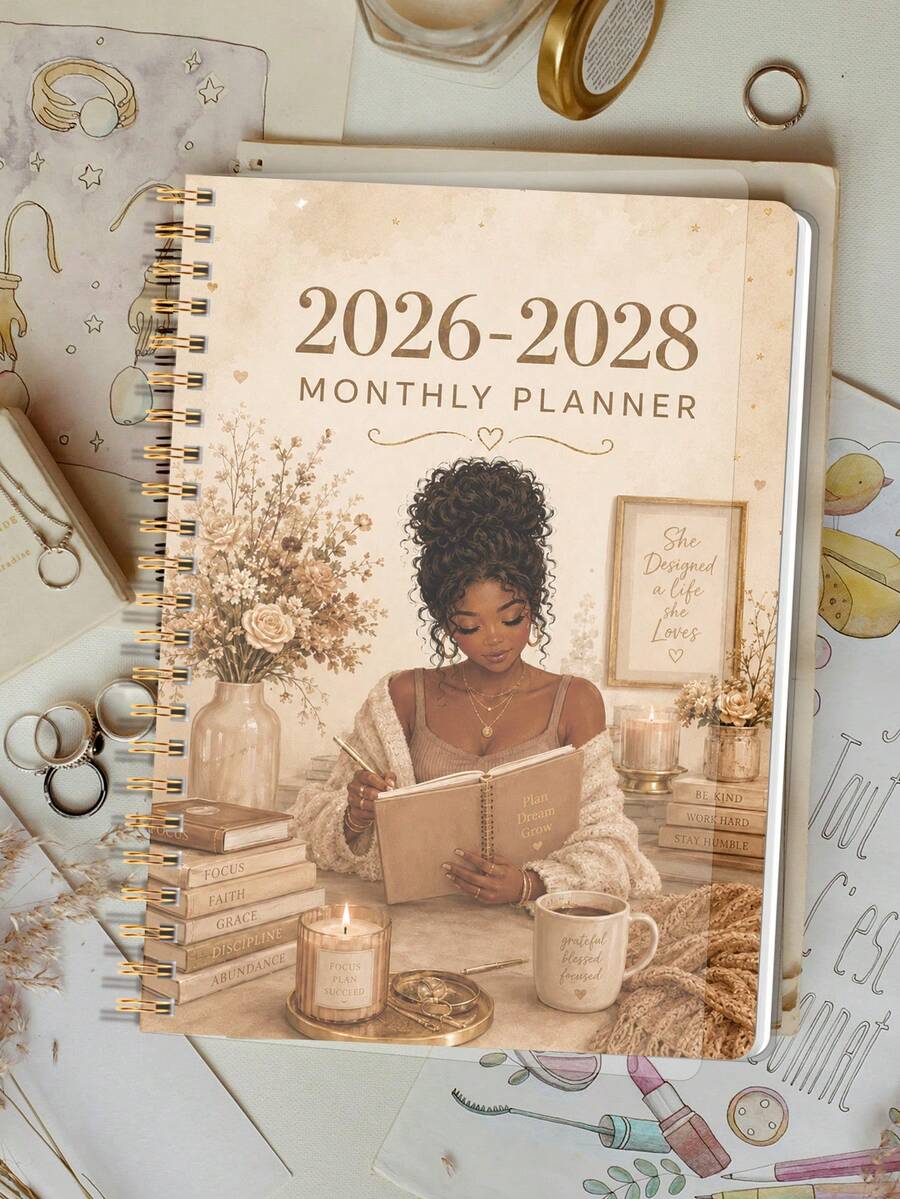 Trees 2026–2028 24-Month Planner, 1/2 Year Weekly And Monthly Calendar With Monthly Overview And Notes, Suitable For Improving Efficiency, Appointment Management And Goal Setting, Back To School Supplies, Office Desk Accessories