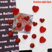 5/10/15 buah Magnet Kulkas Dekoratif Berbentuk Hati Bulat, Magnet Kancing Kulkas, Cocok untuk Dekorasi Rumah, Dapur, Kantor, Papan Tulis, Magnet Kulkas Dapur, Dekorasi Rumah - merah - View 10