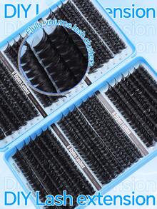 648/720/200 Clusters Segmented False Eyelashes, High Capacity Eyelash Extensions, Suitable For Beginners, Soft And Natural, Long-Lasting Portable Eyelash Book, Large Capacity Dense Fish Tail Eyelashes, Create Big Eye Makeup Look - D - View 9