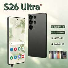 All-Rounder S26 ULTRA 5G Handy Mit Integriertem KI-Stift, 16GB+1TB Reichlich Speicherplatz, Leistungsstarker 8000mAh Langanhaltend Akku, Perfekt Für Studenten Und Senioren Für Den Täglichen Gebrauch - Schwarz - Übersicht 2