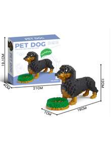 1pc Cartoon Building Block Pet Dog (Teddy/Schnauzer/Doberman/Husky/Dachshund/Poodle/Golden Retriever) 3D Puzzle DIY Creative Educational Building Block Model - Home Decor And Birthday Gift - Multicolor - View 16