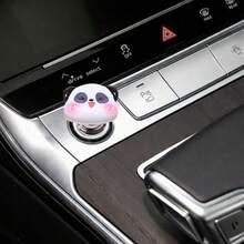Indoor Decor Accessories, Elegant Flower-Shaped Button, Car Key Protector, Cute Design, Car Engine Start/Stop Control Lever Protector, Universal One-Touch Ignition Start Cover, Protects Nails - Red Panda Launcher Decoration - View 2