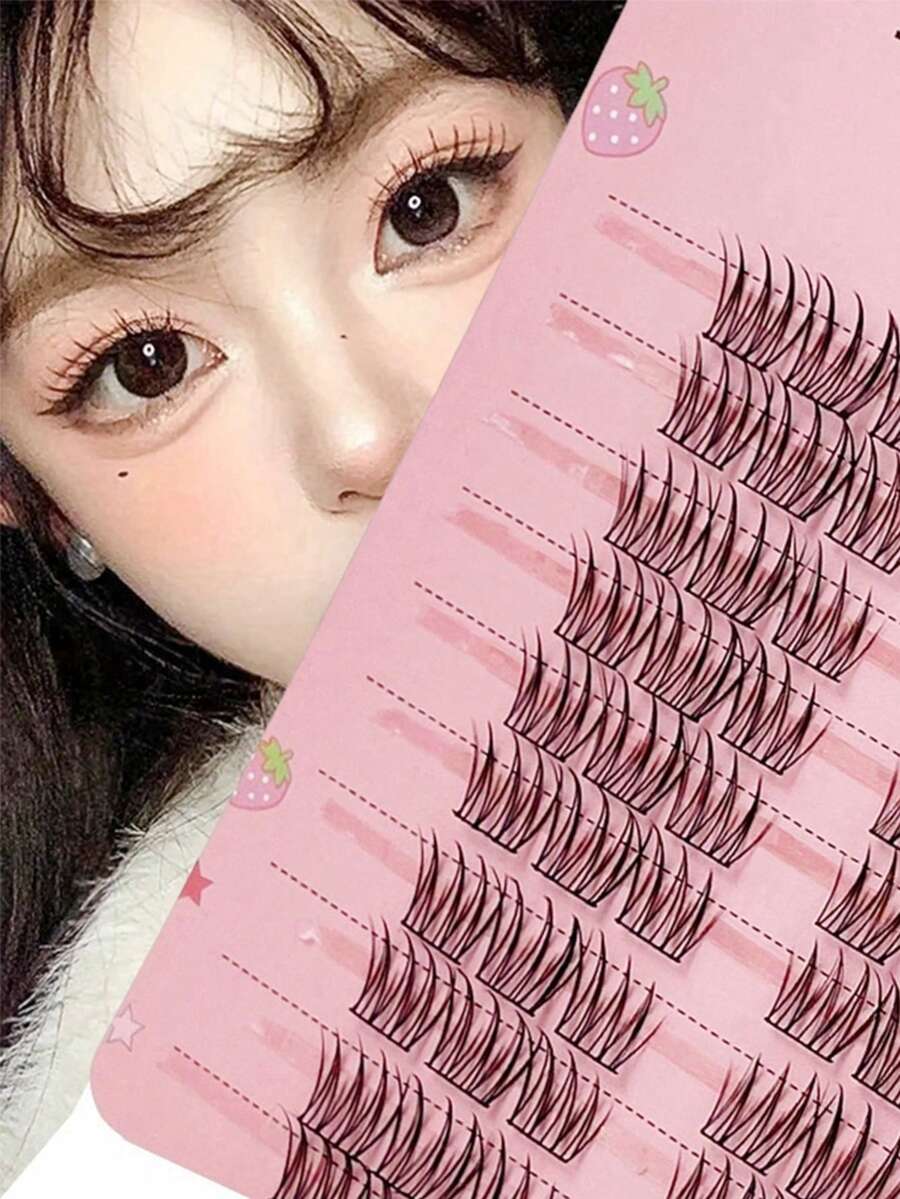 LIMEIKAI 60 Clusters 0.07mm Faux Mink Lash Clusters C Curl 10-14mm Mixed Length Fluffy Natural Looking Reusable DIY Lash Extension Kit For Beginners