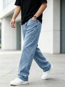 Celana Jeans Skinny Slim Fit Kasual Pria - Cocok untuk Semua Musim - Biru - View 6
