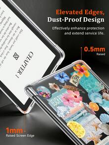 1pc Summer Ocean Element Pattern Transparent Anti-Drop Full Coverage Soft Silicone Protective Case Compatible With Kindle 11th Gen 2022/Kindle Paperwhite 12th Gen 2024/Kindle Colorsoft Signature Edition, Clara Colour/Bw/2E - Multicolor - View 7
