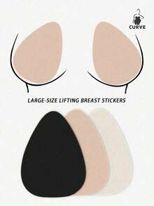 4pcs/Pack Women's Invisible Breast Lift Adhesive Tape, Disposable Push-Up Bra Tape, Suitable For Large Breasts, Invisible Strapless Backless Self-Adhesive Bra - Multicolor - View 1