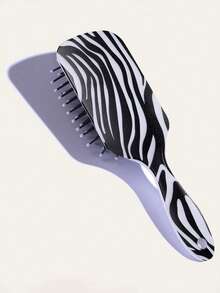 1pc Cute Cow Print Portable Mini Folding Air Cushion Massage Comb, Leopard Print Comb Set, Handle Style Comb, Zebra Print Air Cushion Comb - Multicolor - View 12