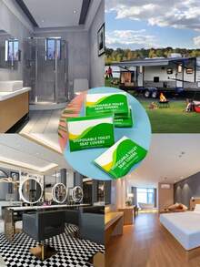 10-20-30-50-100pcs Disposable Toilet Seat Covers For Adults, Flushable And Portable, Essential Accessory For Airplane, Road Trip And Camping - Green - View 7