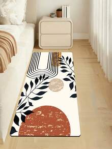 1pc Nordic Abstract Plant Geometric Diatom Mud Mat, 3.5mm Kitchen Anti-Slip Mat Indoor Rug, Suitable For Kitchen, Bathroom, Living Room, Hallway, And Outdoor Garden Decoration - Multicolor - View 9