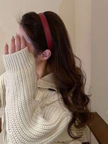 1pc New Vintage Elegant PU Leather Headband Hair Hoop Hair Clip Hair Accessory For Women - Multicolor - View 4
