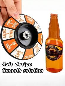 1pc Beer Bottle Rotating Drinking Game - Adult Party Rotating Toy, Bar Drinking Challenge Game Set, Party Fun Drinking Toy, Party Supplies - View 2