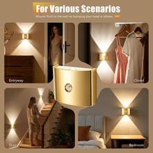 1/2/4pcs Dual-Head LED Motion Sensor Wall Light, Smart LED Night Light, Indoor Magnetic Sensor Wall Light, Battery Powered, Adjustable Color Temperature And Brightness, Suitable For Hallway, Bathroom, Bedroom, Home Decor - Multicolor - View 11