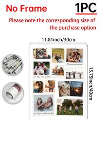 1pc Best Friend Gift Photo Collage Template Customized Wall Art, Editable Art Print Customized Poster, Suitable For Room, Bride Gift, Personalized Best Friend Birthday, Home Decor, Photo Customization, Customizable Item, Optional Frame - Multicolor - View 18