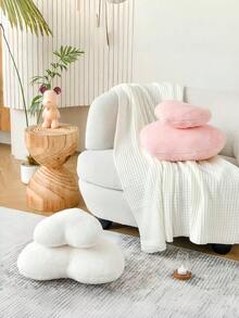 Heart-Shaped Pillow, Soft And Cute Faux Rabbit Fur Heart-Shaped Pillow, Suitable For Spring And Summer Bedroom, Sofa And Bed, Warm Gift For Mom On Mother's Day - White - View 5