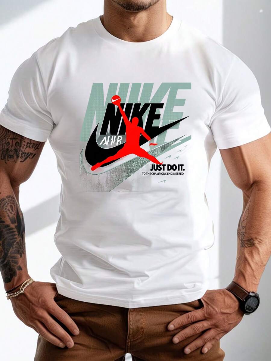 Men's Pure Cotton Short-Sleeved T-Shirt Casual Summer Crew Neck Basic Daily Wear Breathable Comfortable Top - 白色 - 查看 1
