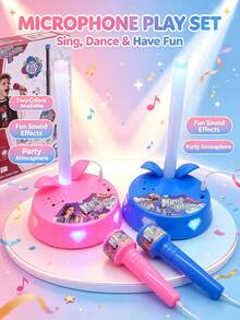 Standing Microphone Toy With Adjustable Height, Built-In Music, Realistic Microphone Design, Fun For Home Singing Performances, Party Talent Shows, Satisfying Singing Hobbies, Creating Fun Stages, Premium Creative Gift. Suitable For Halloween, Christmas, Thanksgiving And Back To School Gifts. - Multicolor - View 6