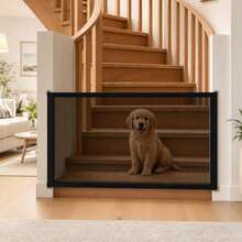 Retractable Pet Gate, Suitable For Doorways, Indoor Dog And Cat Pet Door, Adjustable Mesh Safety Barrier, No-Drill Stair Gate, Portable Pet Fence, Suitable For Home, Hallway And Door - Multicolor - View 12