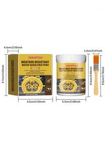 Jakehoe Weather-Resistant Water-Based Gold Paint, Decorative Gold Paint, Wear-Resistant, Corrosion-Resistant, Able To Maintain Its Golden Luster Long-Term And Give Items A High-End Texture, Extremely Convenient To Use: Apply Weather-Resistant Water-Based Gold Paint To Decorative Items With A Brush, Wait For The Surface To Dry, Then Apply A Second Coat And Let It Dry. - A - View 11