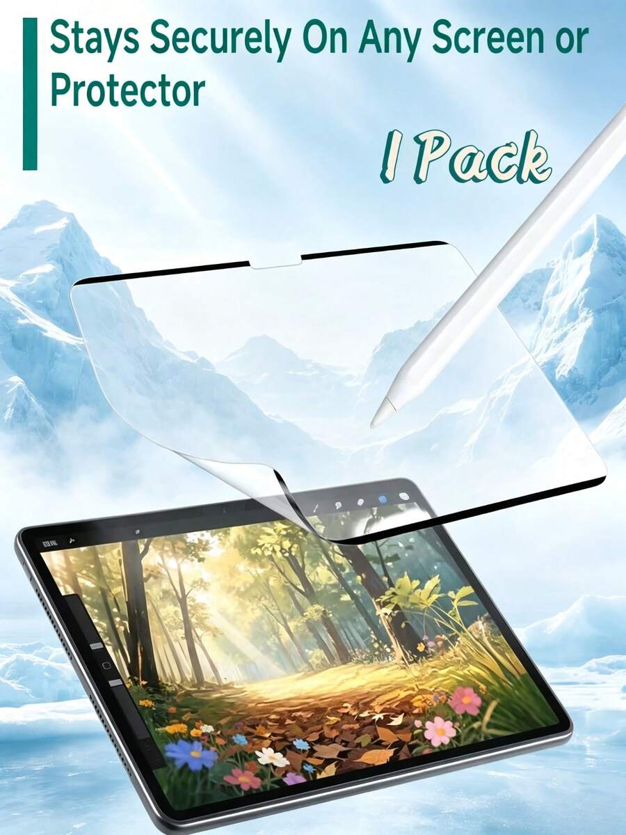 XINHONGYU 1 pieza Protector de pantalla de alta definición para tableta, bordes redondeados, anti-arañazos y anti-caídas, cobertura de pantalla completa, fuerte anti-huellas, tacto sensible, película suave no de vidrio, compatible con iPad 10/9/8/7/Air 11/13/Pro 12.9/Mini 7/6/M2/M3/M4/M5 2023 2024 2025 2026 - transparente - Ver 1