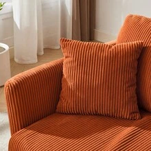 Sofá de Tela Moderno y Minimalista con Función Convertible Multifuncional - Cómodo Sofá Cama para Salas de Estar, Oficinas y Estudios, Sofá Doble Plegable para Apartamentos Pequeños - Naranja + Tapizado + Tapizado + 2 asientos - Ver 4
