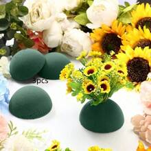 1件/3件/5件半球形花艺泡沫，圆形花艺泡沫，绿色人造植物花艺泡沫，用于婚礼装饰，逼真的花艺泡沫球，适用于园艺、婚礼、插花，吸水海绵泡沫 - 彩色 - 查看 15