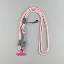 1pc Color Lanyard Crossbody Shoulder StrapsKeychain Key Ring Adjustable BraidedRope With Gasket Mobile Phone Fori - Multicolor - View 9