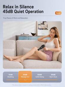Portable Deep Tissue Percussion Massage Gun With 4 Massage Heads And 8 Speed Levels, Powerful Handheld Fascia Massager For Muscle Relaxation, Rechargeable Long-Lasting Body Massager For Neck, Shoulders, Back, Arms And Legs, Portable Recovery Tool - Multicolor - View 7
