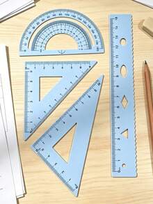 Set Penggaris Geometris Multifungsi (Termasuk Busur Derajat, Penggaris Segitiga, Penggaris Lurus), Busur Derajat, Penggaris Segitiga, Penggaris Lurus, Alat Ukur dan Gambar Kerajinan Tangan dengan Kotak Penyimpanan, Tersedia 4 Warna (Merah Muda, Hijau Mint, Biru Muda, Ungu Lavender). Cocok untuk Pembelajaran di Sekolah, Desain Teknik, Gambar Pertukangan Kayu, dan Berbagai Skenario Lainnya, Alat Gambar Berkualitas Tinggi. - beraneka warna - View 10