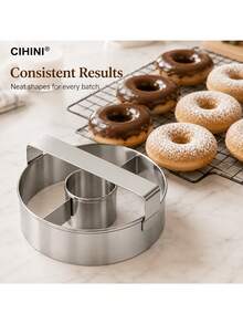 CIHINI-Donut Cutter Suitable For Donut Making, Cookie Making, Bread Cutting, Home Baking DIY Baking, Multi-Functional Cookie Mold, Durable Baking And Decoration Use, Easy To Clean - Multicolor - View 7