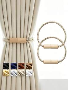 1pc/5pcs Magnetic Bohemian Style Curtain Tiebacks, Curtain Rope Buckles, Curtain Fixing Clips, Curtain Decorative Hooks, Home Window Decor - Multicolor - View 1