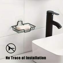 2pcs Stainless Steel Triangle Bathroom Shelf, Includes 1 Cleaning Sponge, No-Drill Wall-Mounted Storage Rack, Suitable For Bathroom, Shower And Bathroom Supplies Multi-Functional Storage Rack - A - View 3