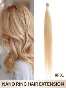 Nano Ring Hair Extensions Human Hair, 16-22 Inch, 25g 25 Strands, Cold Fusion Extensions, Low Visibility Nano Beads, Seamless Blend For Length And Volume With Hair For Women, Perfect For Daily, Party And Wedding Hairstyles - Multicolor - View 38