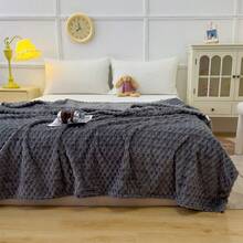 1pc Sofa Throw Blanket, Flannel Fabric, 3D Bubble Texture, Super Soft & Comfortable, Perfect Gift - Dark Gray - View 7