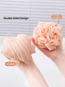 Heart-Shaped Bath Sponge, Fashion Hanging Style, Soft & Cute Double-Sided Bath Scrub Ball, Rich Lather Without Splashing, Home Bath Ball - Multicolor - View 2