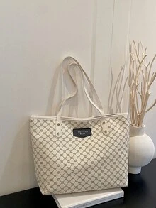 新款女款大容量休閒通勤單肩包，輕量極簡手提包，時尚百搭托特包 - 彩色 - 查看 11