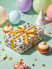 1 Roll Construction Vehicle Wrapping Paper, Perfect For Little Boys' Birthday Gifts, Construction Baby Showers, Boys' Christmas Presents And Kindergarten Party Decor,DIY Craft,Festive Favour Wrapping Dimensions: 43 Cm X 300 Cm. - A - View 4