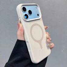 多巴胺色液態矽膠磁吸手機殼，適用於 iPhone 18 Pro Max 17 16 15 14 13，支援無線充電，柔軟背蓋 - 古董白 - 查看 2