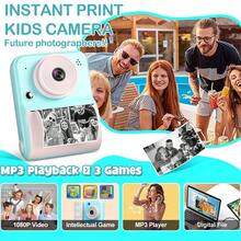 LIPETY Kids Instant Print Camera Portable Digital Camera With Music Video Playback,Best Back To School Christmas Birthday Gift For Children - Blue - View 2
