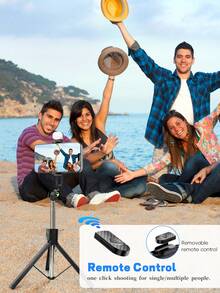 Stainless Steel Foldable Selfie Stick Tripod With Non-Slip Texture, Bluetooth Remote And Fill Light, Adjustable Phone Holder, Black/White/Pink Multi-Color Portable Camera Stand For Outdoor Travel Vlog Shooting - View 4