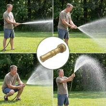 Brass Adjustable Twist Nozzle Multi-Mode Water Spray Head, Multi-Layer Knurled Twist Adjustment Structure, Packed With 4 Extra Sealing Gaskets For Quick Replacement, Standard Thread Interface Compatible For Stable Water Output - Sets - View 7