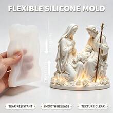 Cubulo 可重复使用的硅胶模具，适用于DIY蜡烛制作、环氧树脂工艺品，也适用于复活节礼物、洗礼仪式和婚礼回礼。 - 模具 - 查看 4