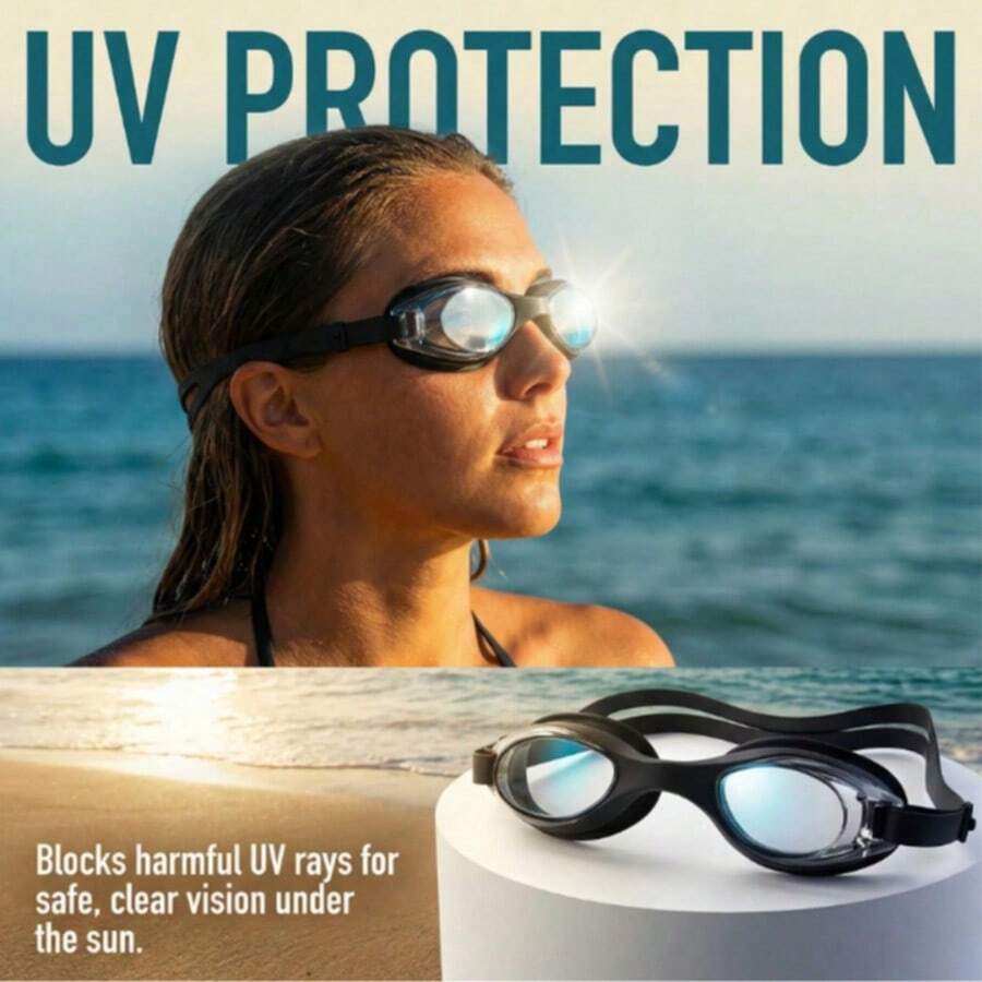 Panoramic Anti-Fog Swimming Goggles Professional Full-View Anti-Fog Swim Goggles Unisex Retro Style Swimming Goggles - A - View 1
